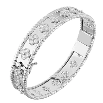 Fashion silver cz clover chinese lucky bracelets