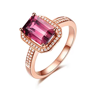 Fashion Design Diamond Gold Plated Ring Jewelry Women 925 Sterling Silver
