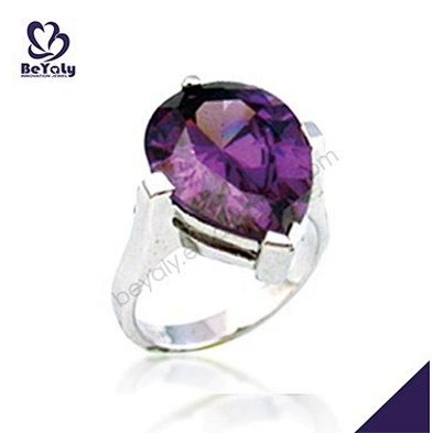 Wholesale chic violet crystal silver scottish wedding rings