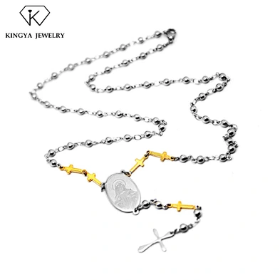 Religion Sideway Cross Seed Bead Jewelry Necklace Set Design