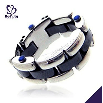 Manly style shiny wholesale finger braided leather rings