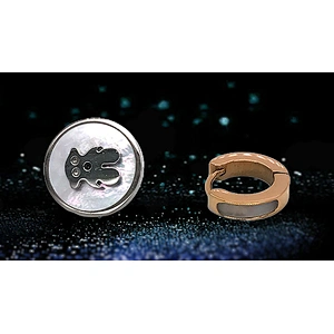 Custom made asymmetry bear design stud clip-on earing boys earrings