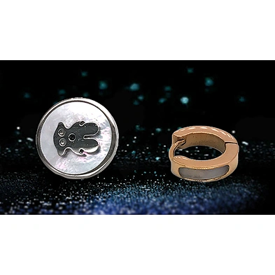 Custom made asymmetry bear design stud clip-on earing boys earrings