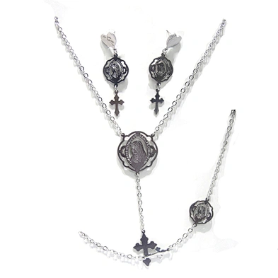 Christian cross design wholesale titanium jewelry set 2019