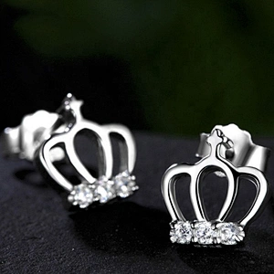 Online Wholesaler Handmade Party 5925 Italy Silver Jewelry Crown Earring