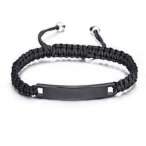 Fashion engraved wholesale adjustable leather cord bracelet