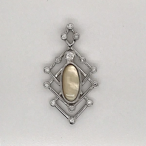 Hollow Design Stone Costume Jewelry Silver Smart Design Geometric Pendants