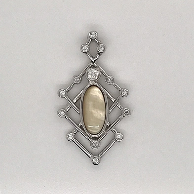 Hollow Design Stone Costume Jewelry Silver Smart Design Geometric Pendants