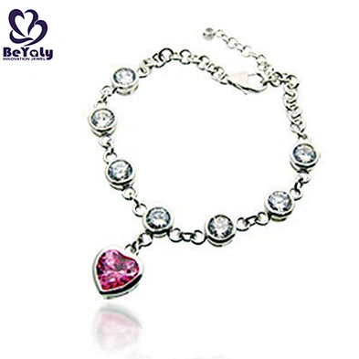 Custom design silver homemade crystal beads bracelet