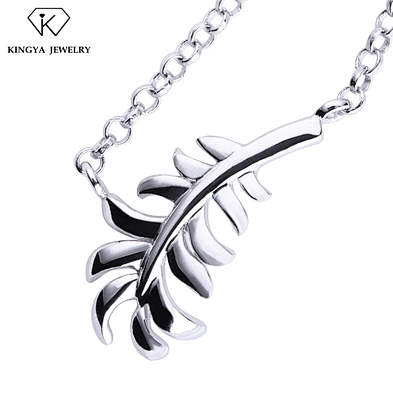 Cheap sublimation blank leaf charm pendant with chain