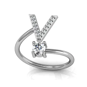 Stylish index full knuckle letter r finger ring set