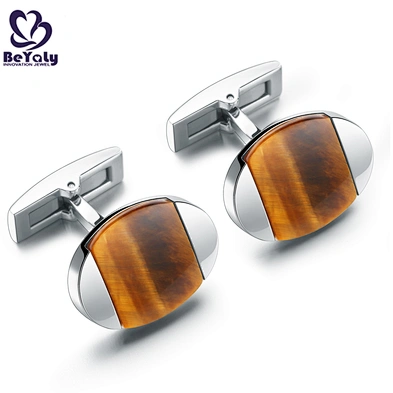 Wholesale cheap stainless steel wooden shell oval cufflinks