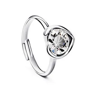 Diamond finger heart shaped gold ring design for girl