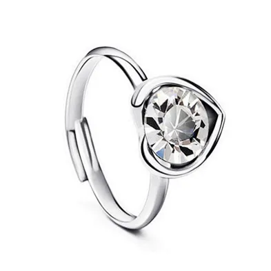 Diamond finger heart shaped gold ring design for girl