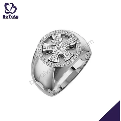 Nautical wheel design wholesale stainless steel biker rings