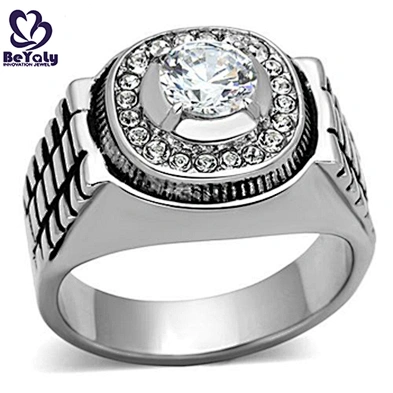 Refined blue cz china factory 316l stainless steel jewelry