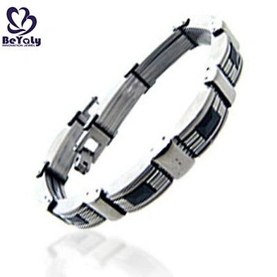 Cheap black leather beyaly jewelry titanium bangle