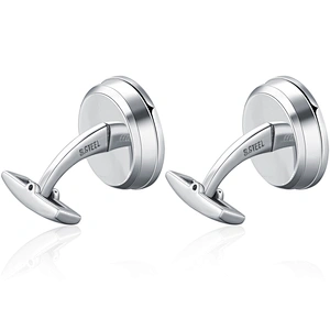 Round shape stainless steel blue shell cufflinks for men
