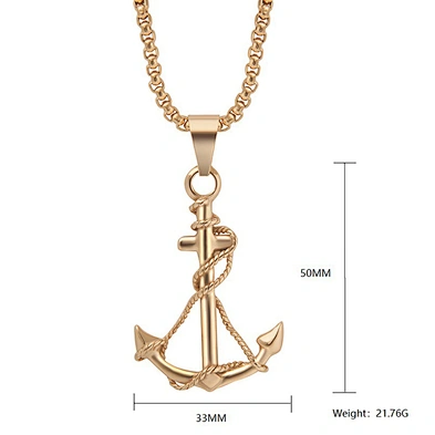 Cheap silver simple anchor necklace unique