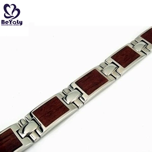 Cheap men's wooden enamel side cross bracelets