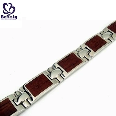 Cheap men's wooden enamel side cross bracelets