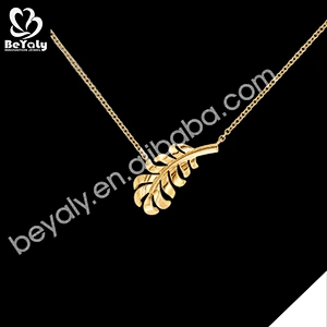 Simple design cheap leaf gold necklace designs in 10 grams