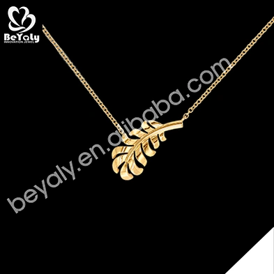 Simple design cheap leaf gold necklace designs in 10 grams