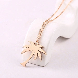 Tree Shape Silver Gold Rose Gold Plated Stainless Steel Necklace Punk