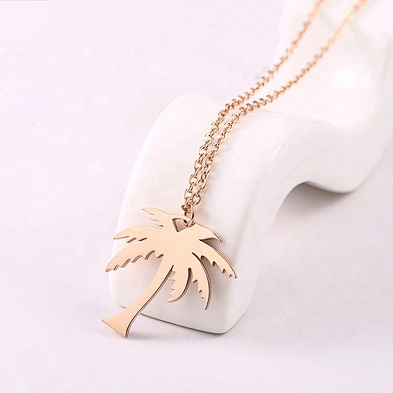 Tree Shape Silver Gold Rose Gold Plated Stainless Steel Necklace Punk