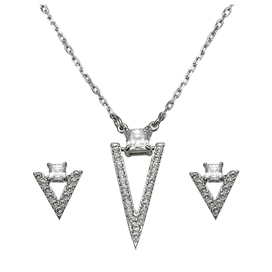 Wholesale triangle design guangzhou jewelry necklace and earring set