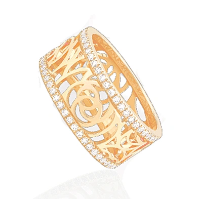 Gorgeous yellow gold plated silver ring fantasy jewelry