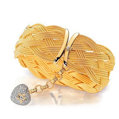 18k gold plated love heart bracelet bangle for men and women