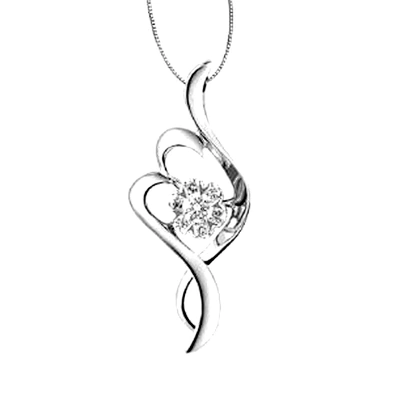 Fashion women shiny cz flower infinity necklace silver