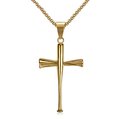 Sports-themed jewelry baseball cross necklace pendant, stainless steel jewelry pendant