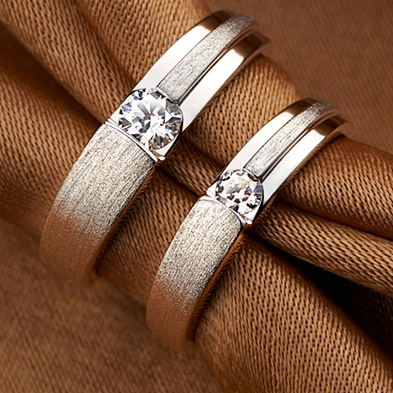 White Gold Italian cz 925 Sterling Silver Ring For Men