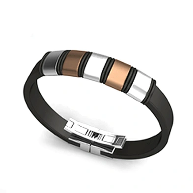 Black leather fashion chic bracelet hand chain for men