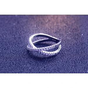 X Shape Cz Pave 925 Letter Ring, Custom Letter Rings For Women Silver