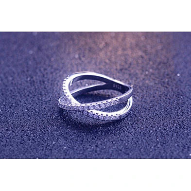 X Shape Cz Pave 925 Letter Ring, Custom Letter Rings For Women Silver
