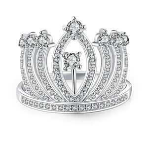 Wholesale custom aaa cz 18k gold plating crown ring