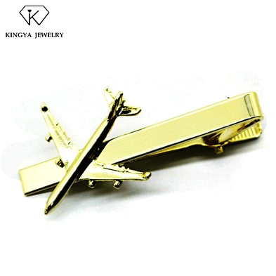 Fashion men's jewelry gold plated airplane tie clip