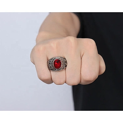 High quality red stone usssa baseball championship rings