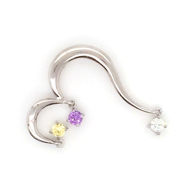 Brilliant Opening Heart Design Silver Jewelry Pendant With Three Color Zircon