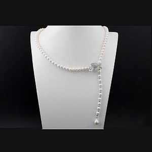 Fashion custom silver women beads chain choker necklace pearl pearls jewelry