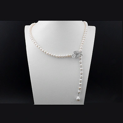 Fashion custom silver women beads chain choker necklace pearl pearls jewelry