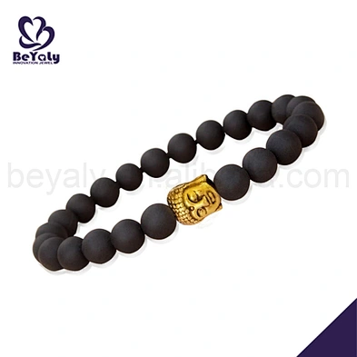 Exquisite black beads cheap buddha bracelet