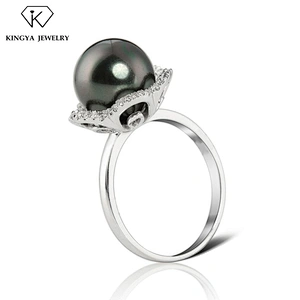 Cultured sterling silver pearl ring setting design for men women