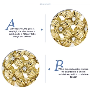 Girls silver cz luxury flower gold 24k jewelry