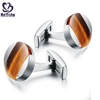 Wholesale cheap stainless steel wooden shell oval cufflinks