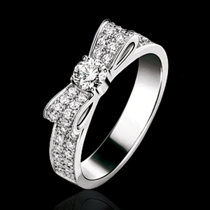 Eco-friendly rose gold plating diamond and turquoise wedding ring