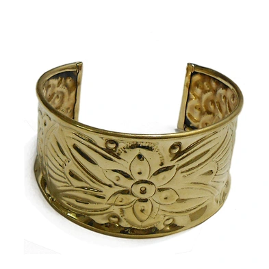 Best price flower engraved 18k gold bracelets for men